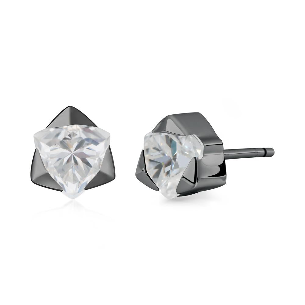Cubic Zirconia Magen David Earrings - LUO Jewelry #metal_black finish sterling silver
