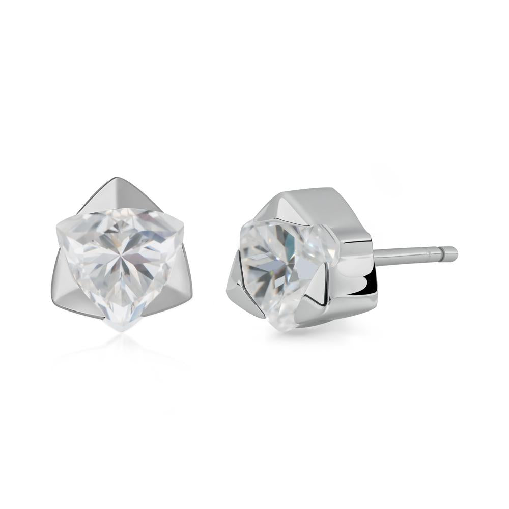 Cubic Zirconia Magen David Earrings - LUO Jewelry #metal_platinum