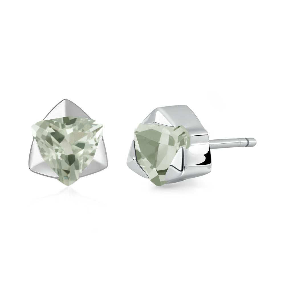 Green Amethyst Magen David Earrings - LUO Jewelry #metal_18k white gold