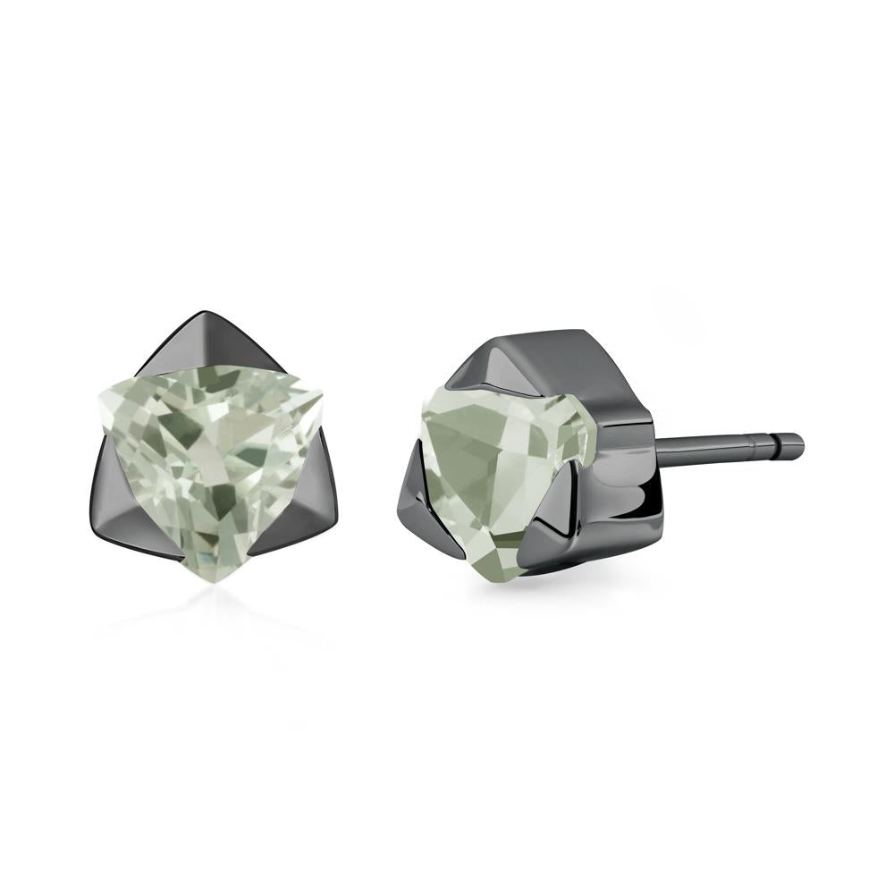 Green Amethyst Magen David Earrings - LUO Jewelry #metal_black finish sterling silver