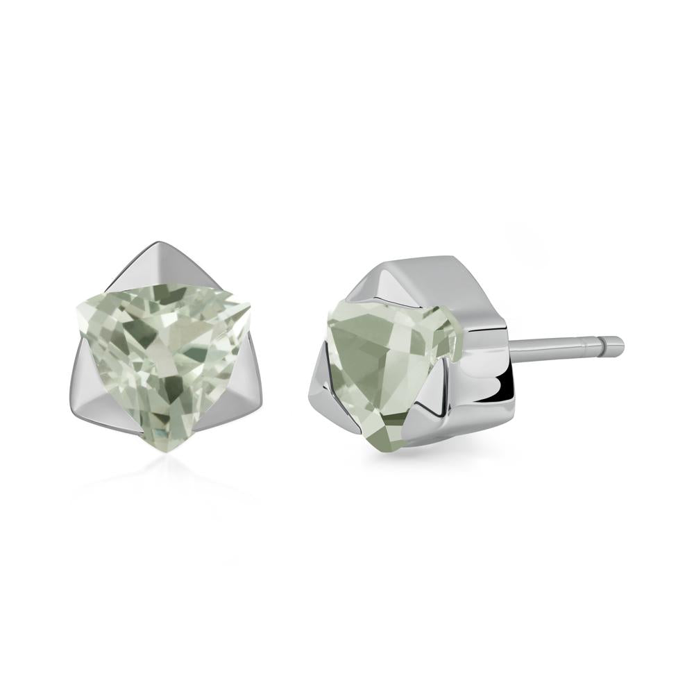 Green Amethyst Magen David Earrings - LUO Jewelry #metal_platinum