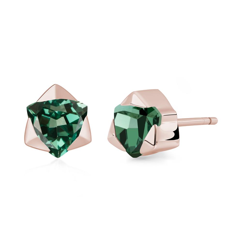 Green Sapphire Star of David Earrings - LUO Jewelry #metal_14k rose gold