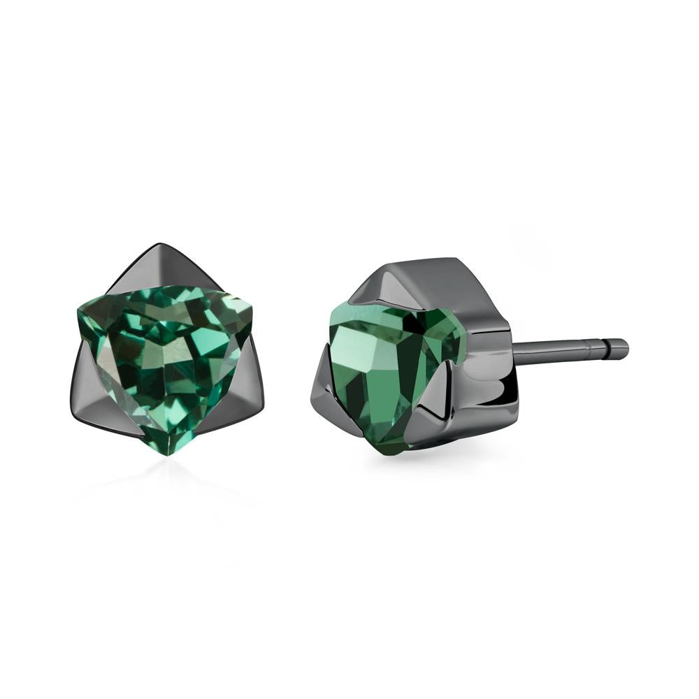 Green Sapphire Star of David Earrings - LUO Jewelry #metal_black finish sterling silver
