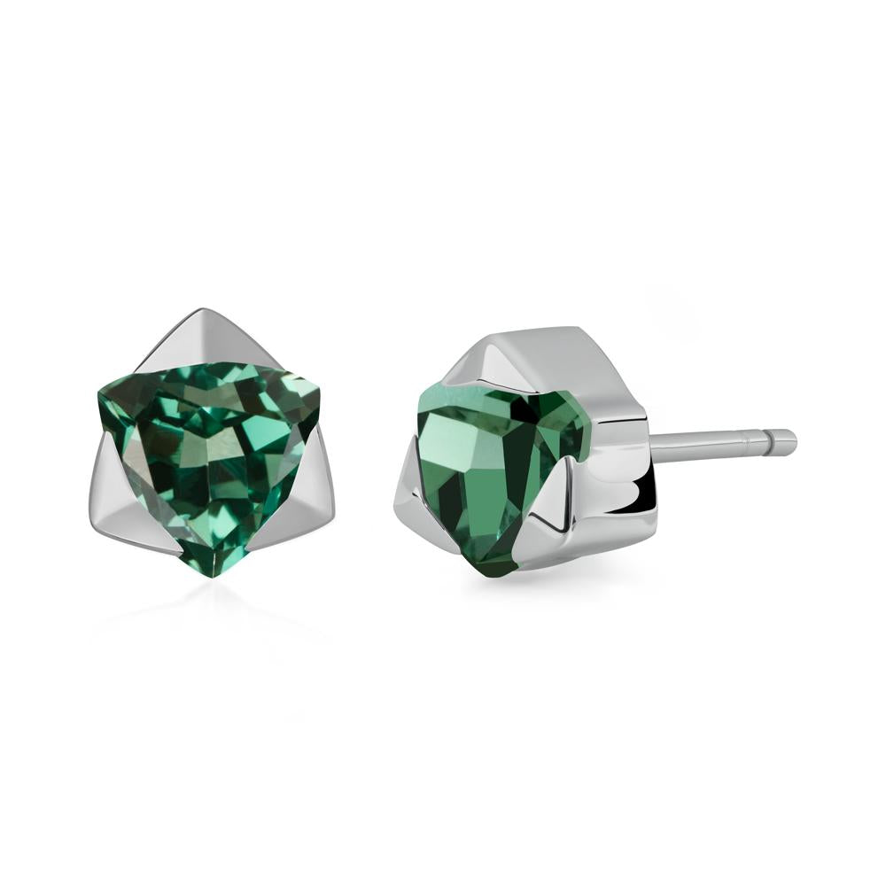 Green Sapphire Star of David Earrings - LUO Jewelry #metal_platinum