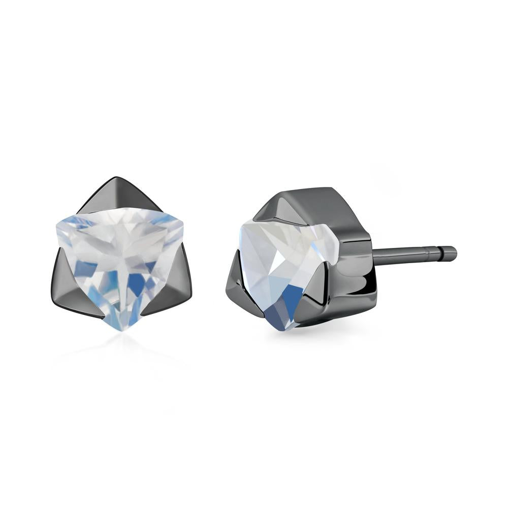 Moonstone Magen David Earrings - LUO Jewelry #metal_black finish sterling silver