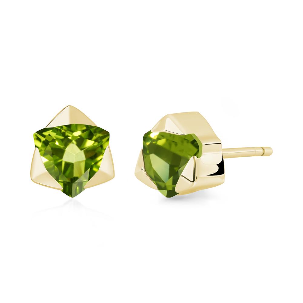 Bezel Set Peridot Earrings - LUO Jewelry #metal_18k yellow gold