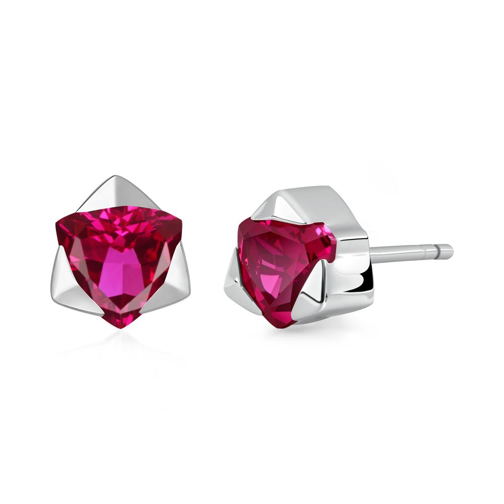 Ruby Magen David Earrings - LUO Jewelry #metal_14k white gold