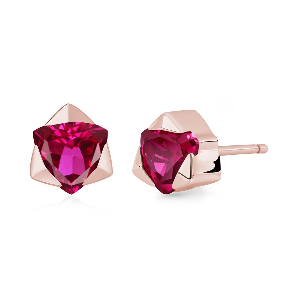 Ruby Magen David Earrings - LUO Jewelry #metal_18k rose gold