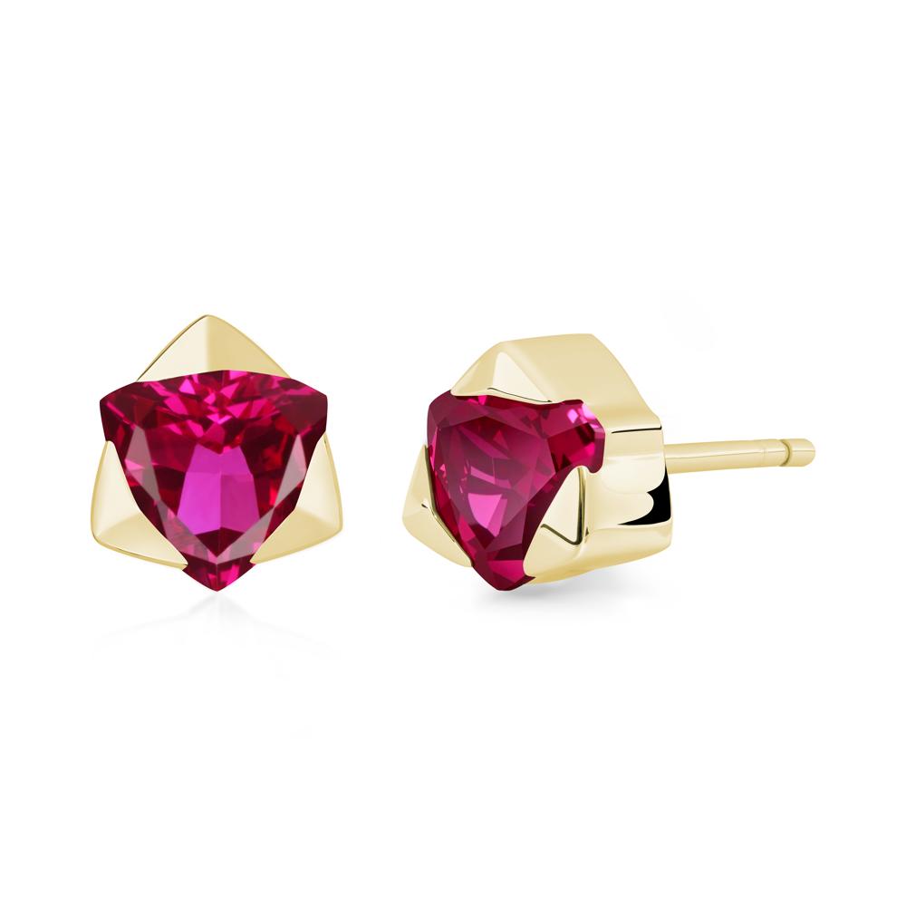Ruby Magen David Earrings - LUO Jewelry #metal_18k yellow gold