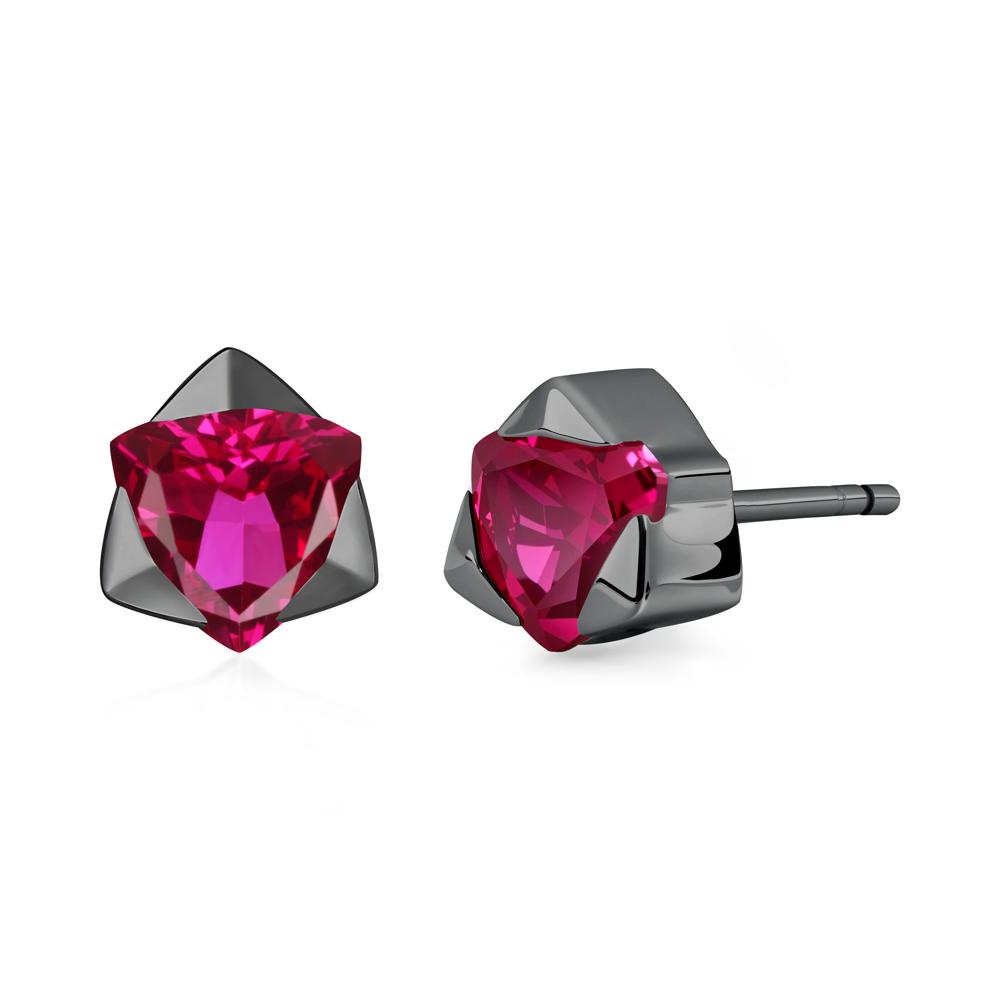 Ruby Magen David Earrings - LUO Jewelry #metal_black finish sterling silver