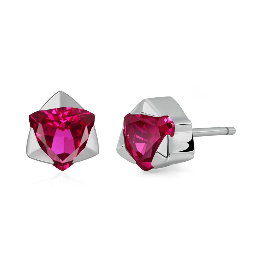 Ruby Magen David Earrings - LUO Jewelry #metal_platinum