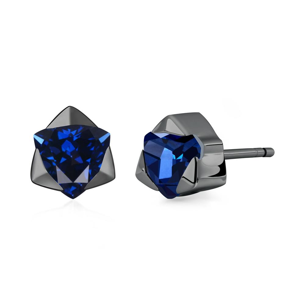 Sapphire Star of David Earrings - LUO Jewelry #metal_black finish sterling silver