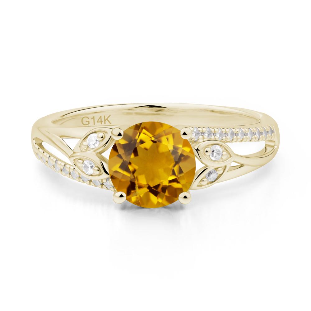 Leaf Inspired Citrine Engagement Ring - LUO Jewelry #metal_14k yellow gold