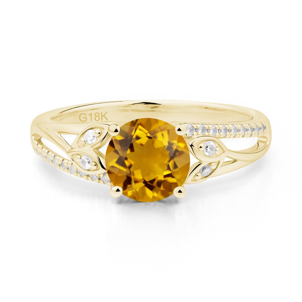 Leaf Inspired Citrine Engagement Ring - LUO Jewelry #metal_18k yellow gold