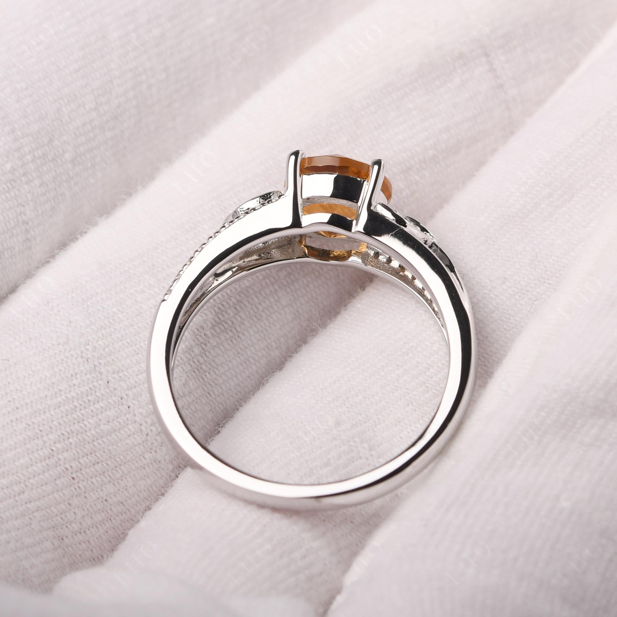 Leaf Inspired Citrine Engagement Ring - LUO Jewelry