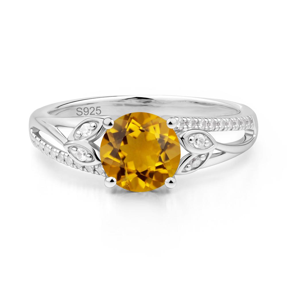 Leaf Inspired Citrine Engagement Ring - LUO Jewelry #metal_sterling silver