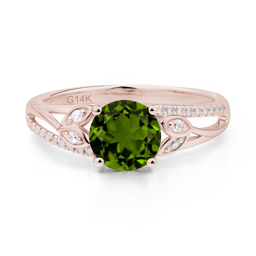 Leaf Inspired Diopside Engagement Ring - LUO Jewelry #metal_14k rose gold
