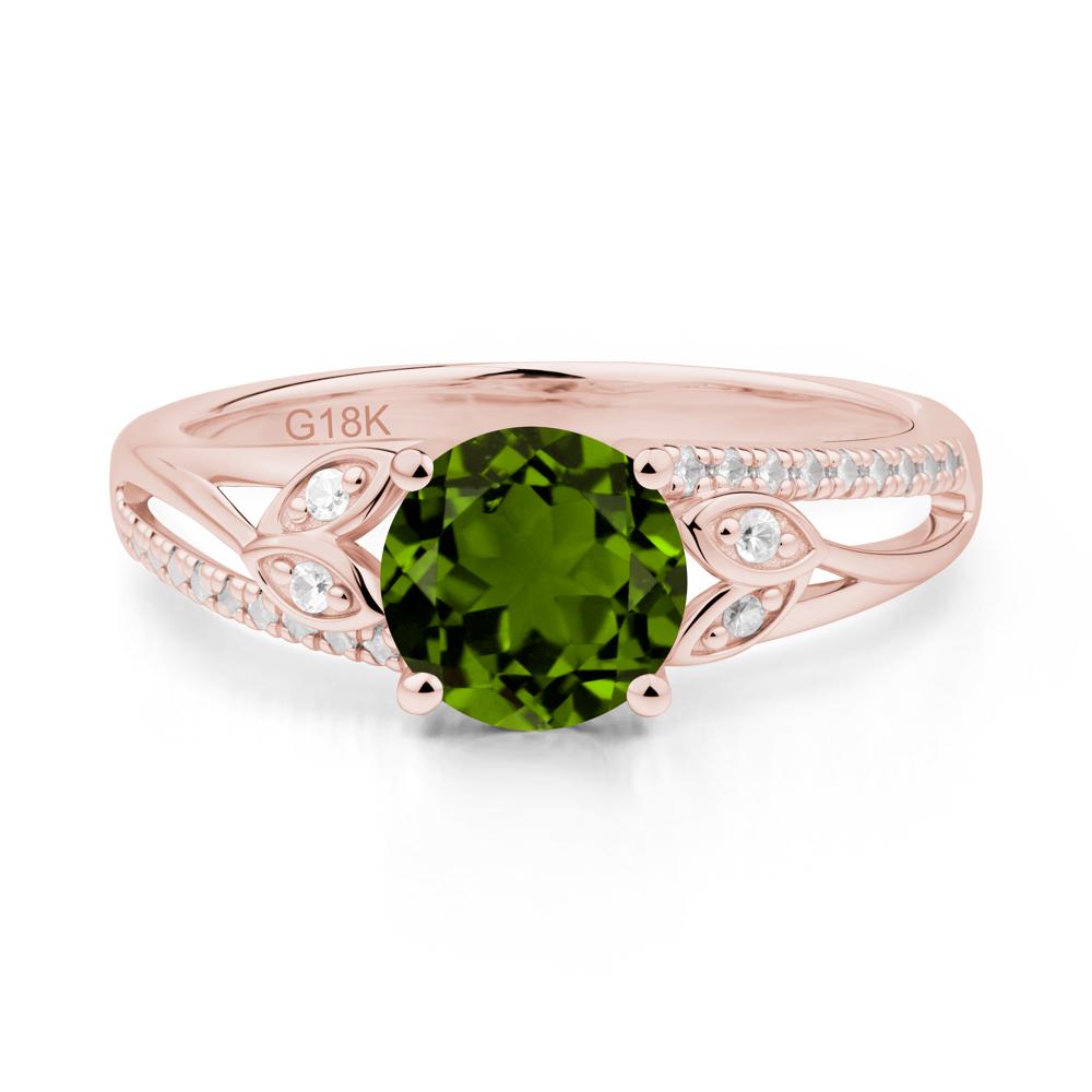 Leaf Inspired Diopside Engagement Ring - LUO Jewelry #metal_18k rose gold