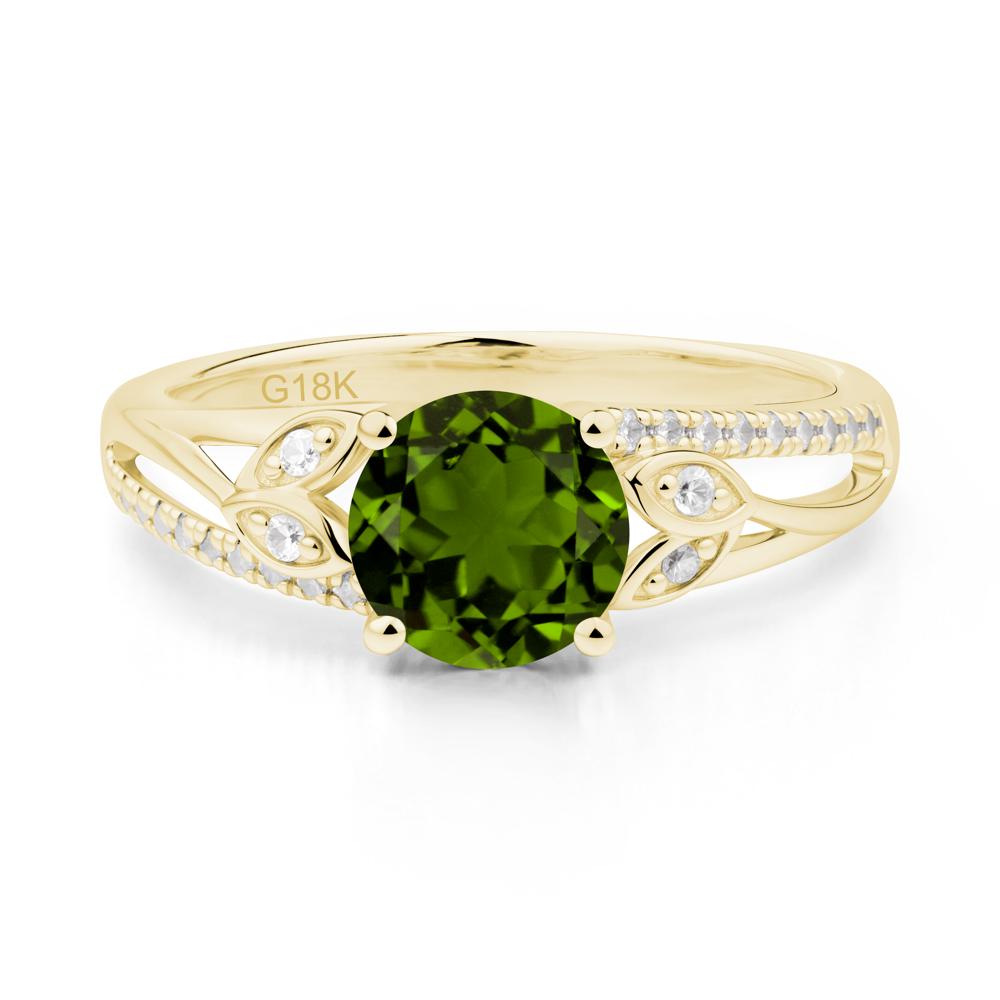 Leaf Inspired Diopside Engagement Ring - LUO Jewelry #metal_18k yellow gold