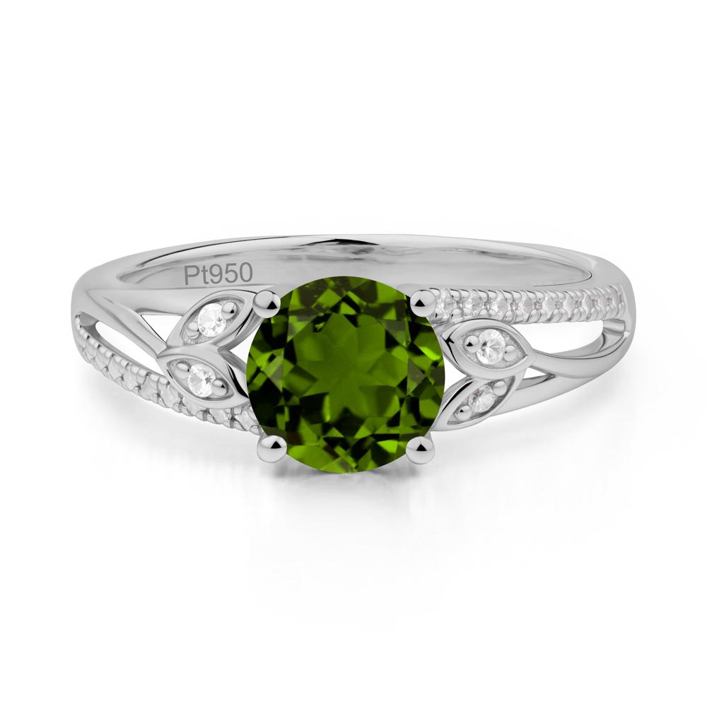 Leaf Inspired Diopside Engagement Ring - LUO Jewelry #metal_platinum
