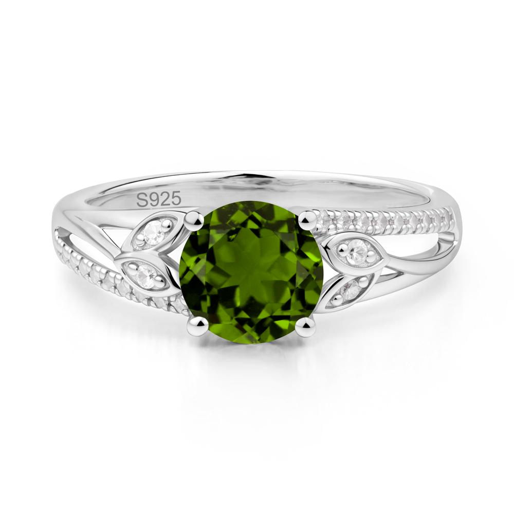 Leaf Inspired Diopside Engagement Ring - LUO Jewelry #metal_sterling silver