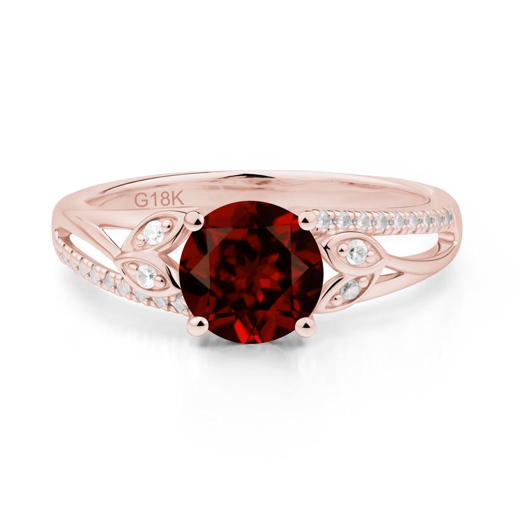 Leaf Inspired Garnet Engagement Ring - LUO Jewelry #metal_18k rose gold