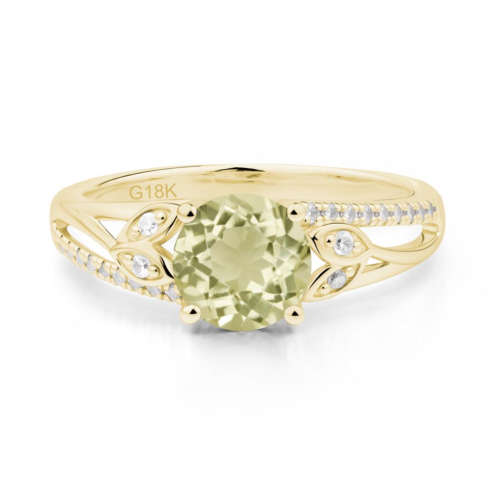 Leaf Inspired Lemon Quartz Engagement Ring - LUO Jewelry #metal_18k yellow gold