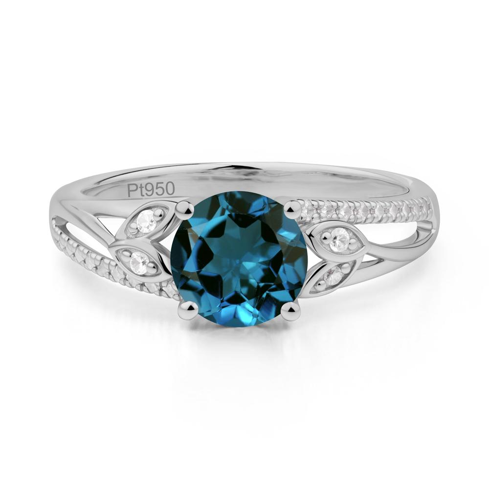 Leaf Inspired London Blue Topaz Engagement Ring - LUO Jewelry #metal_platinum