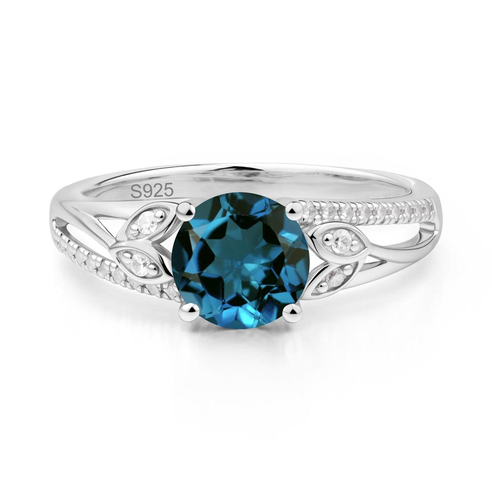 Leaf Inspired London Blue Topaz Engagement Ring - LUO Jewelry #metal_sterling silver