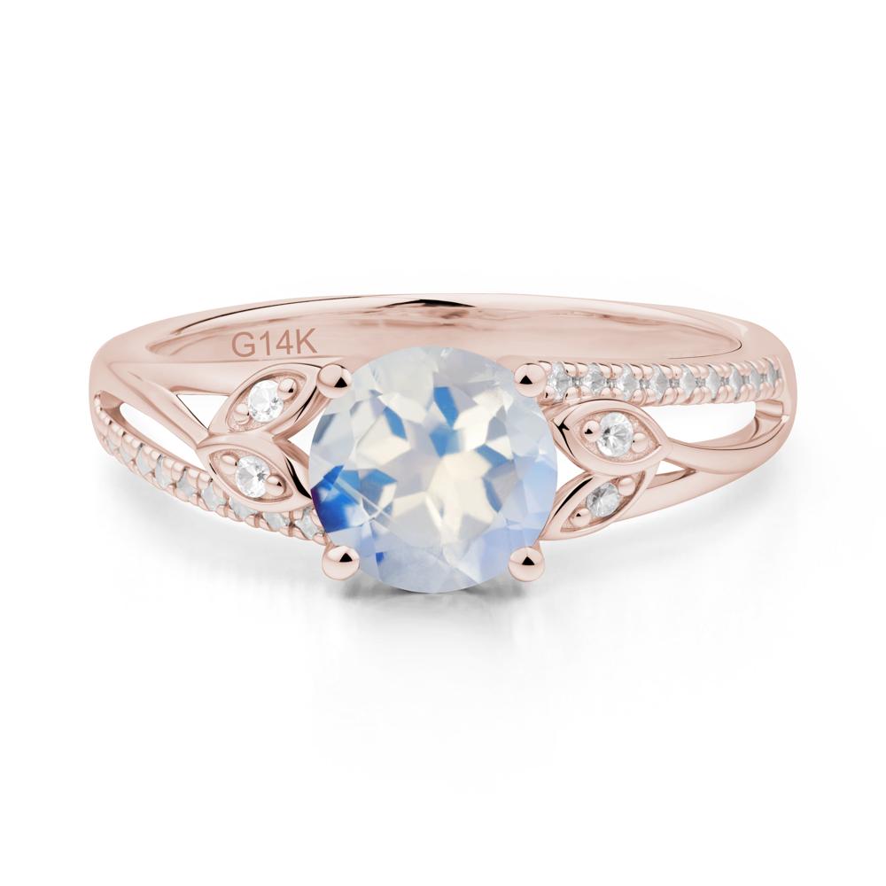 Leaf Inspired Moonstone Engagement Ring - LUO Jewelry #metal_14k rose gold