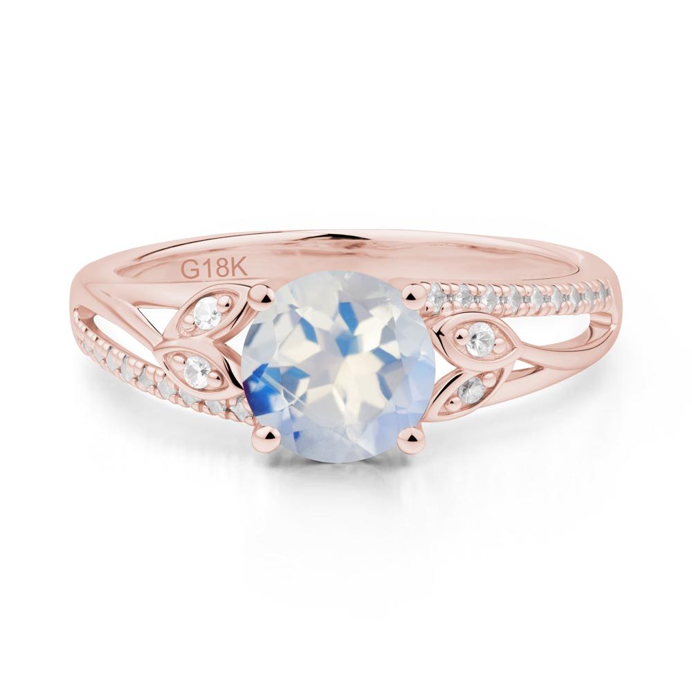 Leaf Inspired Moonstone Engagement Ring - LUO Jewelry #metal_18k rose gold