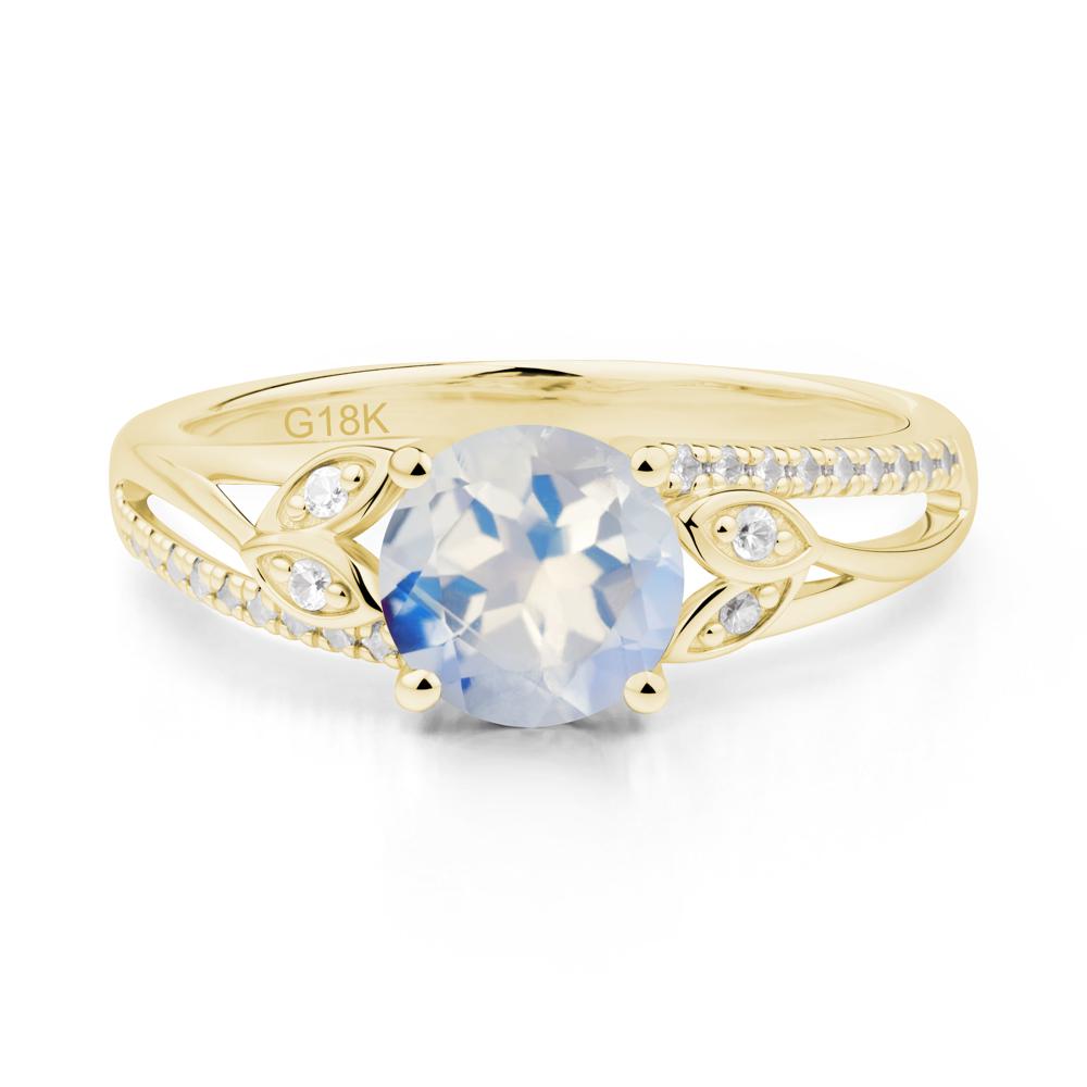 Leaf Inspired Moonstone Engagement Ring - LUO Jewelry #metal_18k yellow gold