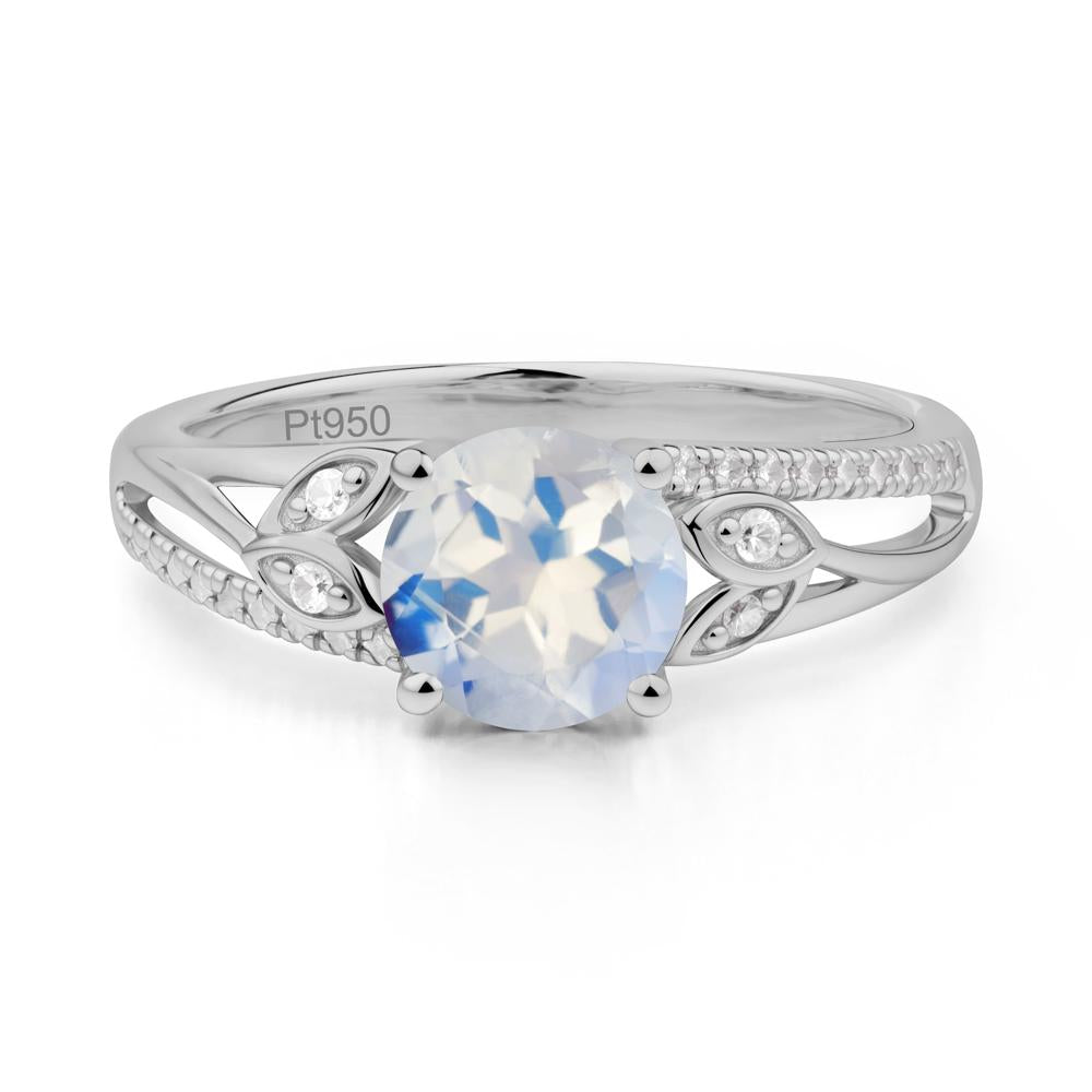 Leaf Inspired Moonstone Engagement Ring - LUO Jewelry #metal_platinum