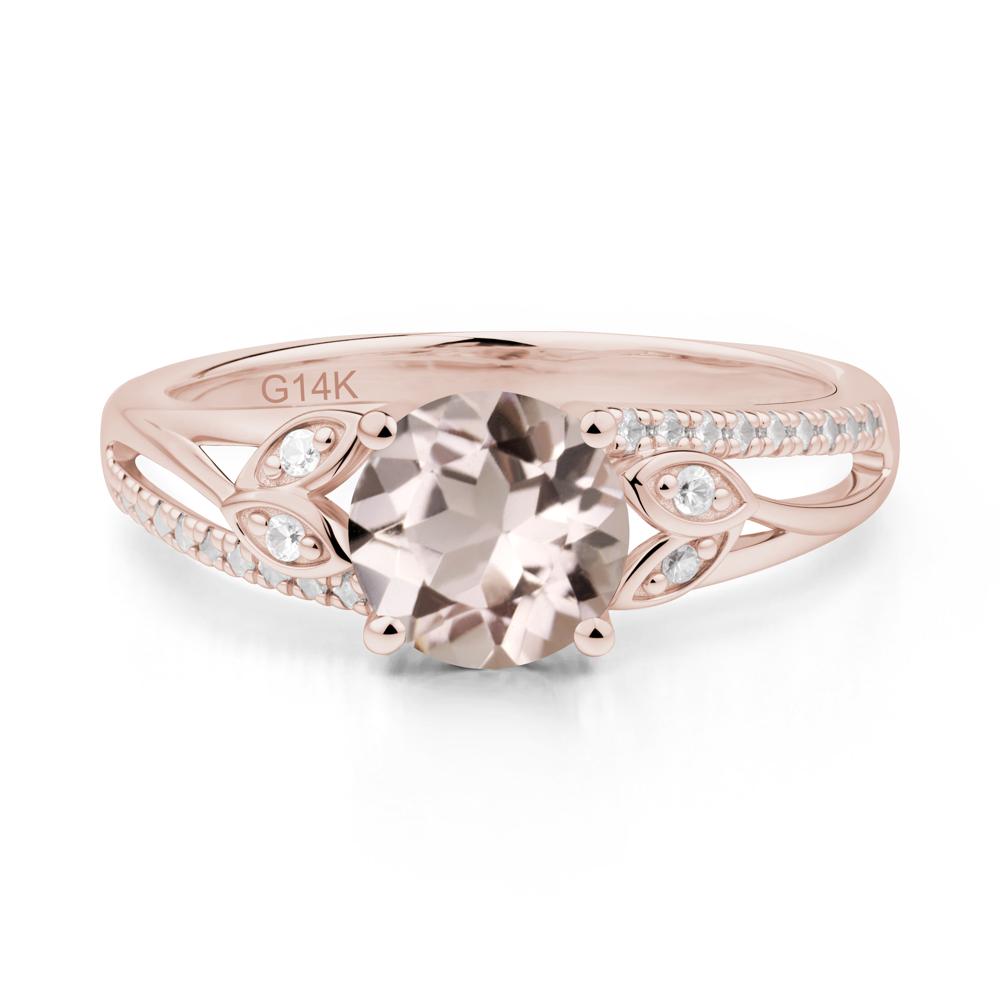 Leaf Inspired Morganite Engagement Ring - LUO Jewelry #metal_14k rose gold