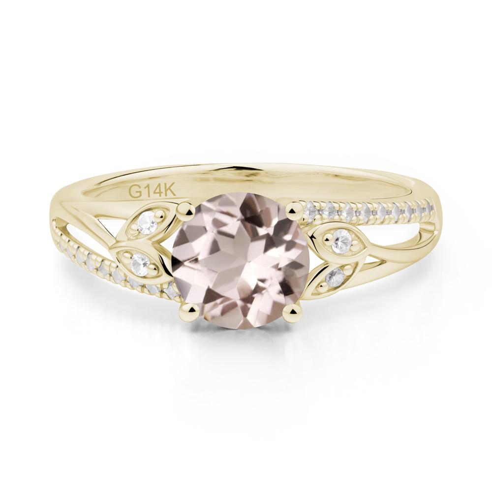 Leaf Inspired Morganite Engagement Ring - LUO Jewelry #metal_14k yellow gold