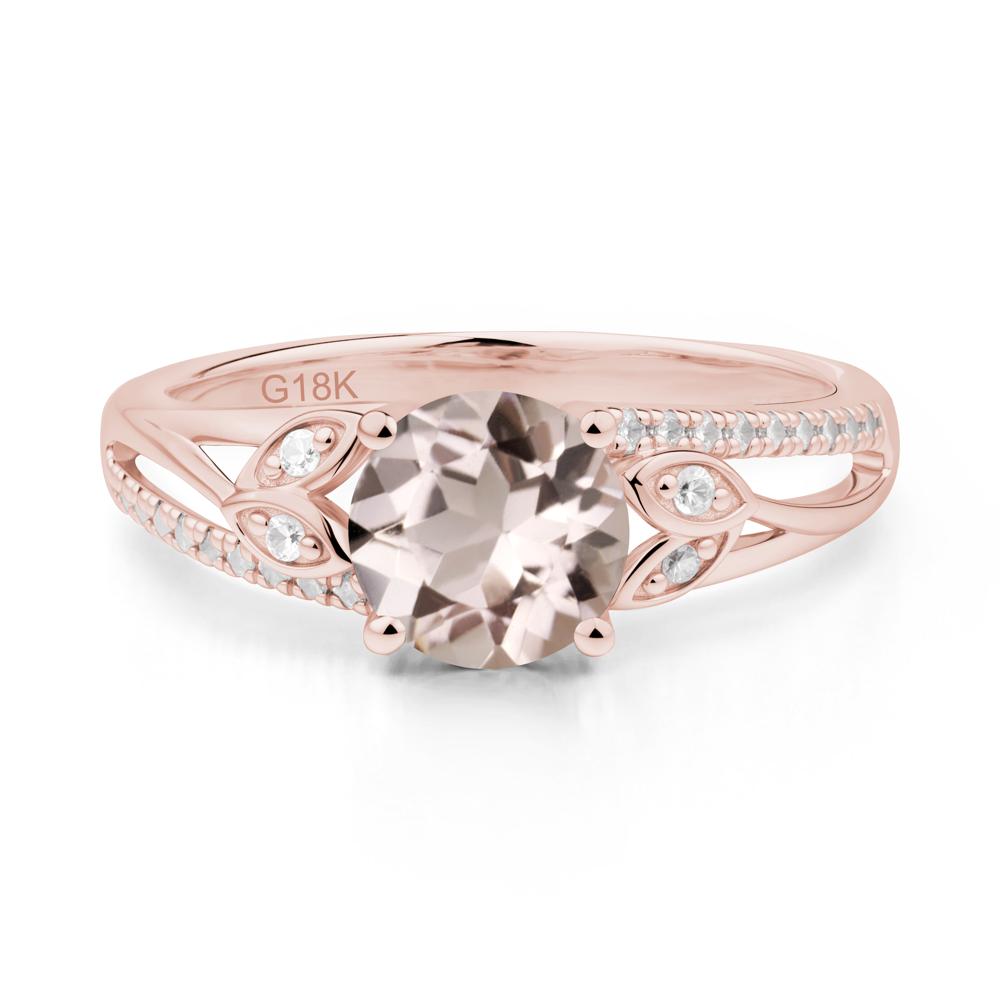 Leaf Inspired Morganite Engagement Ring - LUO Jewelry #metal_18k rose gold
