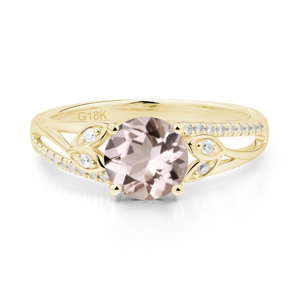 Leaf Inspired Morganite Engagement Ring - LUO Jewelry #metal_18k yellow gold