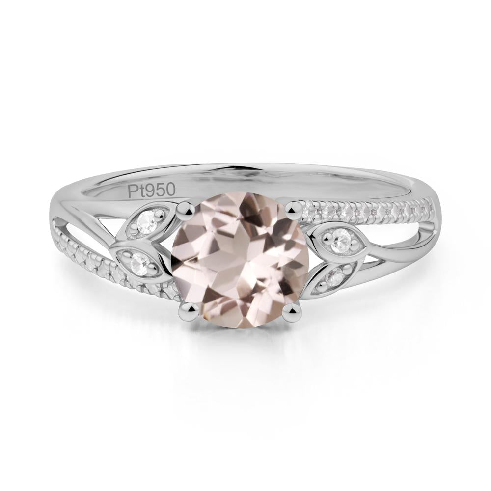 Leaf Inspired Morganite Engagement Ring - LUO Jewelry #metal_platinum