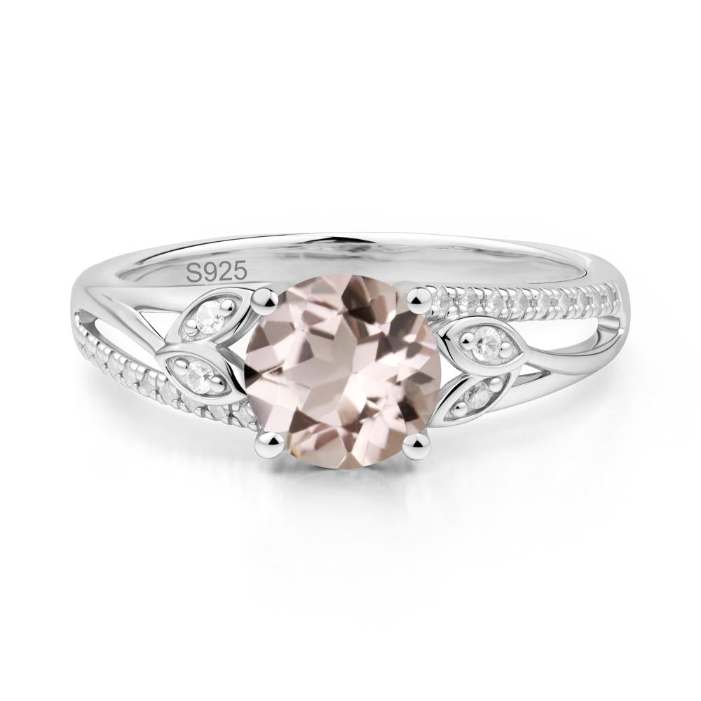 Leaf Inspired Morganite Engagement Ring - LUO Jewelry #metal_sterling silver