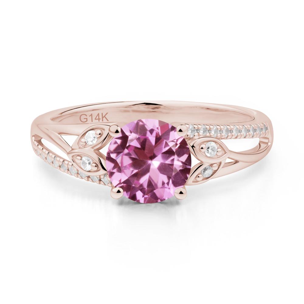 Leaf Inspired Pink Sapphire Engagement Ring - LUO Jewelry #metal_14k rose gold