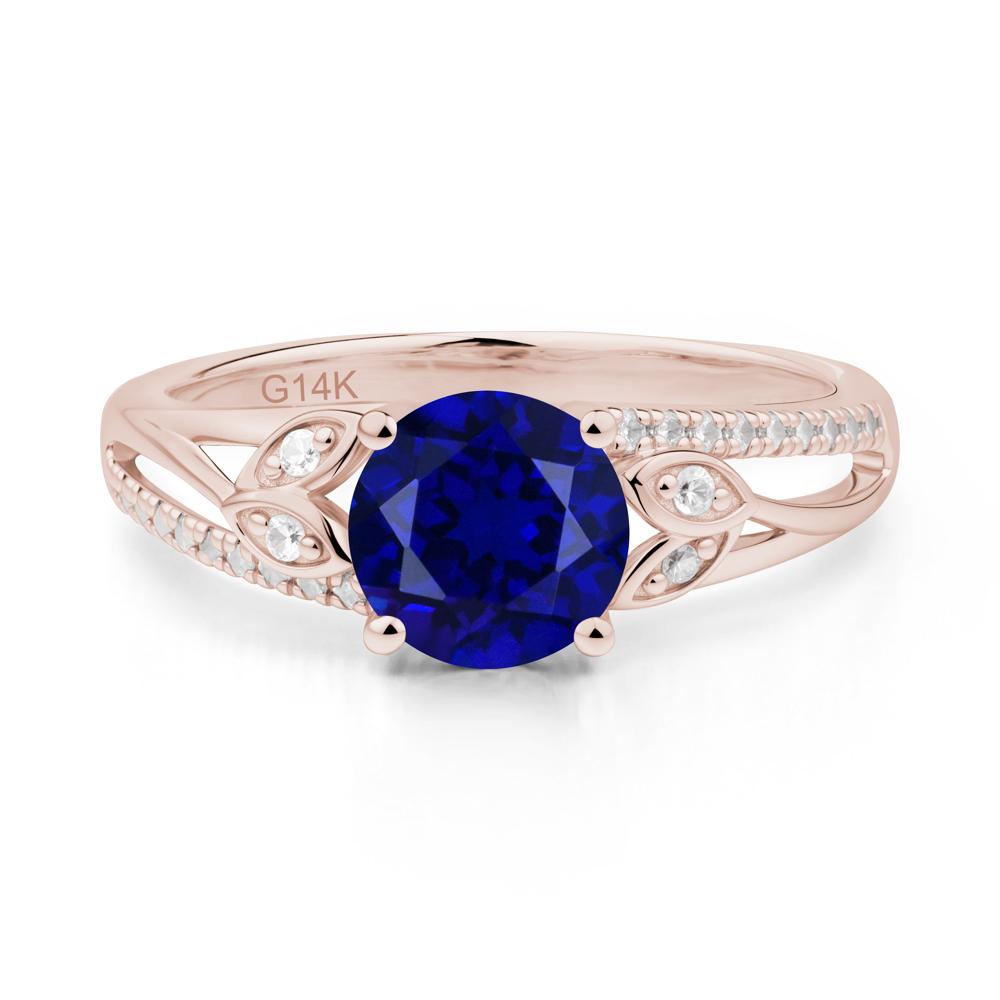 Leaf Inspired Sapphire Engagement Ring - LUO Jewelry #metal_14k rose gold