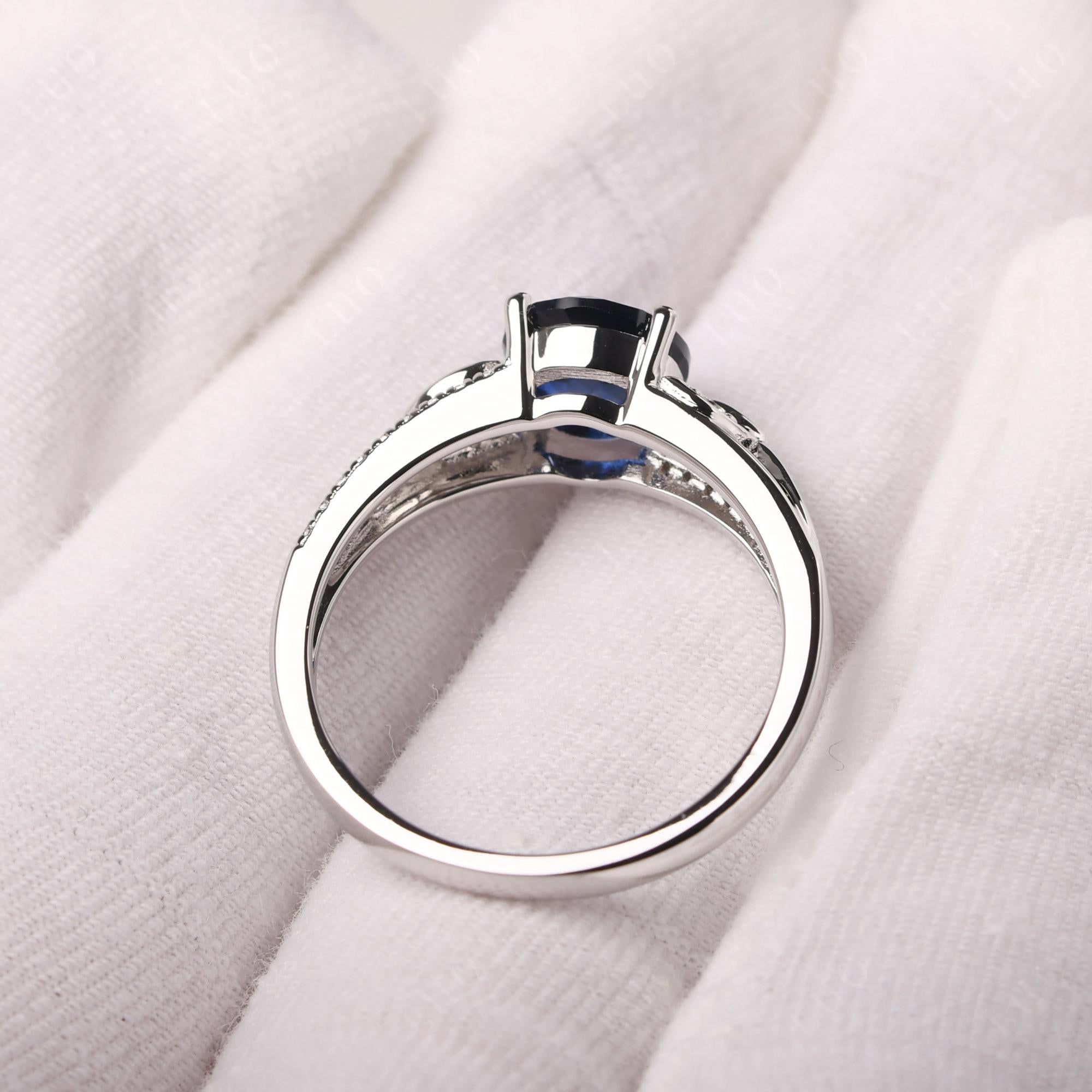 Leaf Inspired Sapphire Engagement Ring - LUO Jewelry