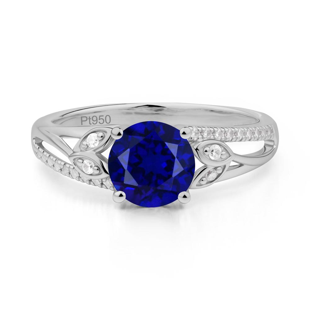 Leaf Inspired Sapphire Engagement Ring - LUO Jewelry #metal_platinum