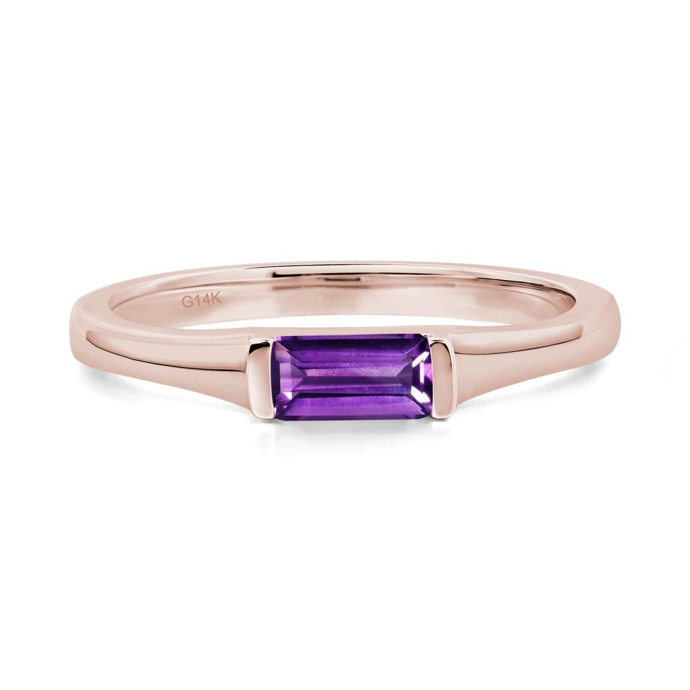 Amethyst Baguette Ring - LUO Jewelry #metal_14k rose gold