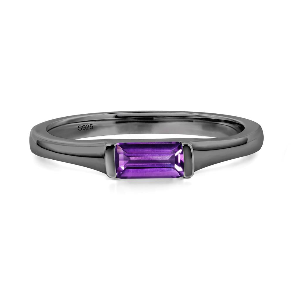 Amethyst Baguette Ring - LUO Jewelry #metal_black finish sterling silver