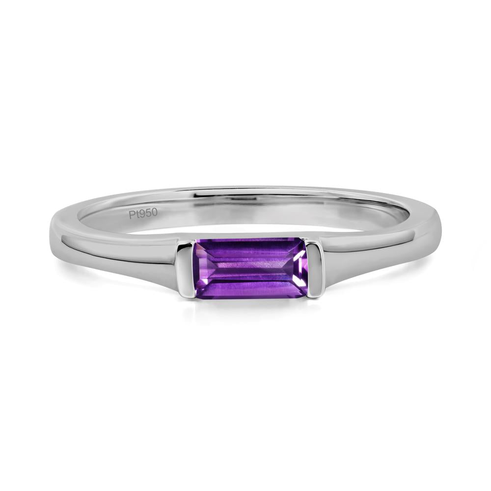 Amethyst Baguette Ring - LUO Jewelry #metal_platinum
