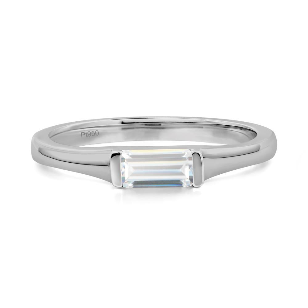 Moissanite Baguette Ring - LUO Jewelry #metal_platinum