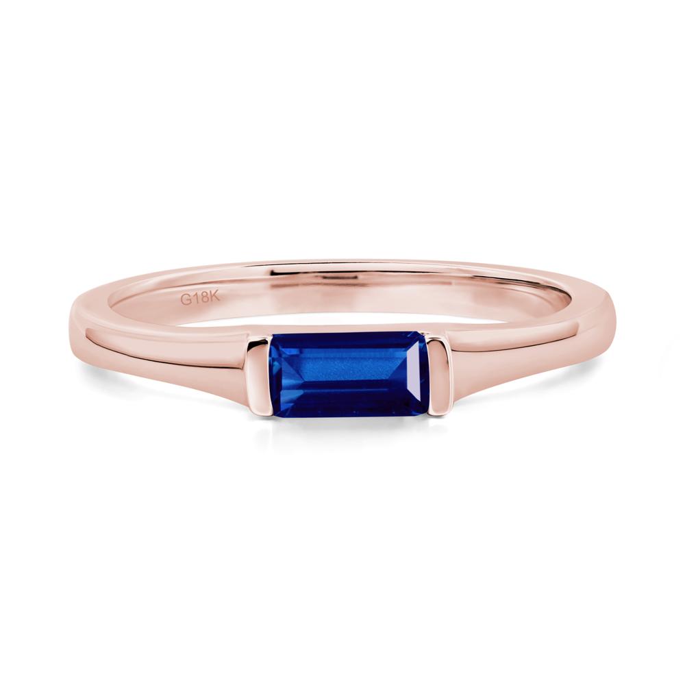 Sapphire Baguette Ring - LUO Jewelry #metal_18k rose gold