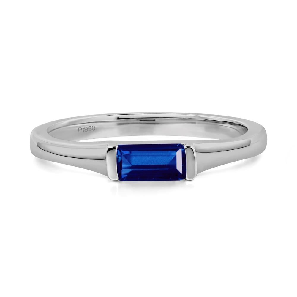 Sapphire Baguette Ring - LUO Jewelry #metal_platinum