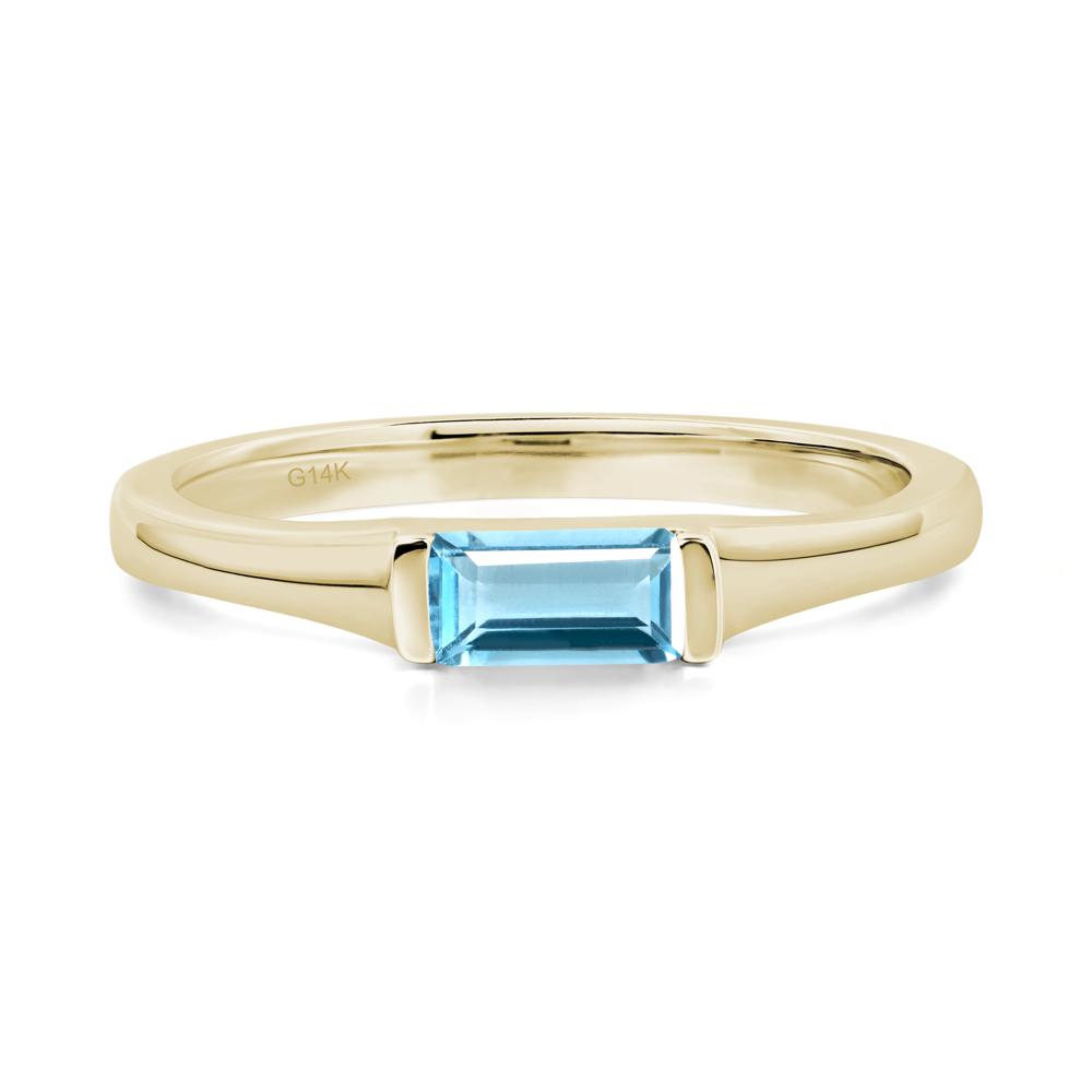 Swiss Blue Topaz Baguette Ring - LUO Jewelry #metal_14k yellow gold